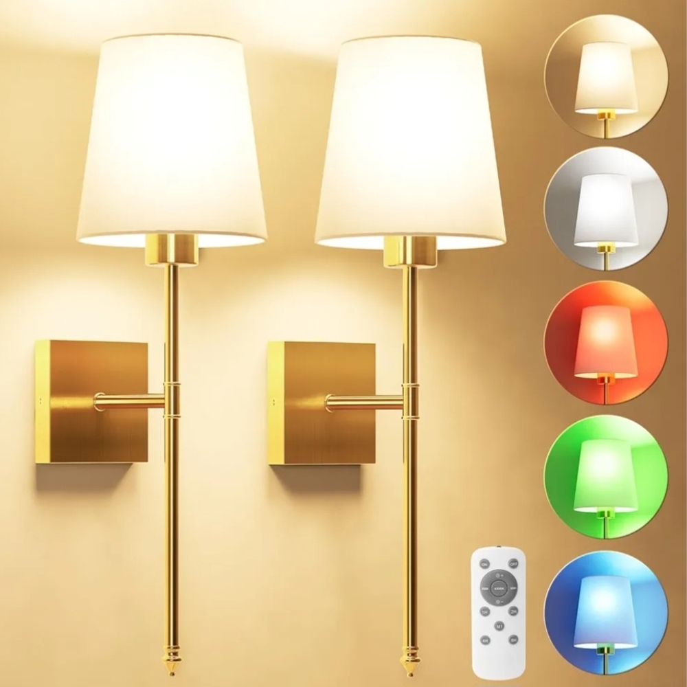 Modern Gold Wall Sconce with Remote